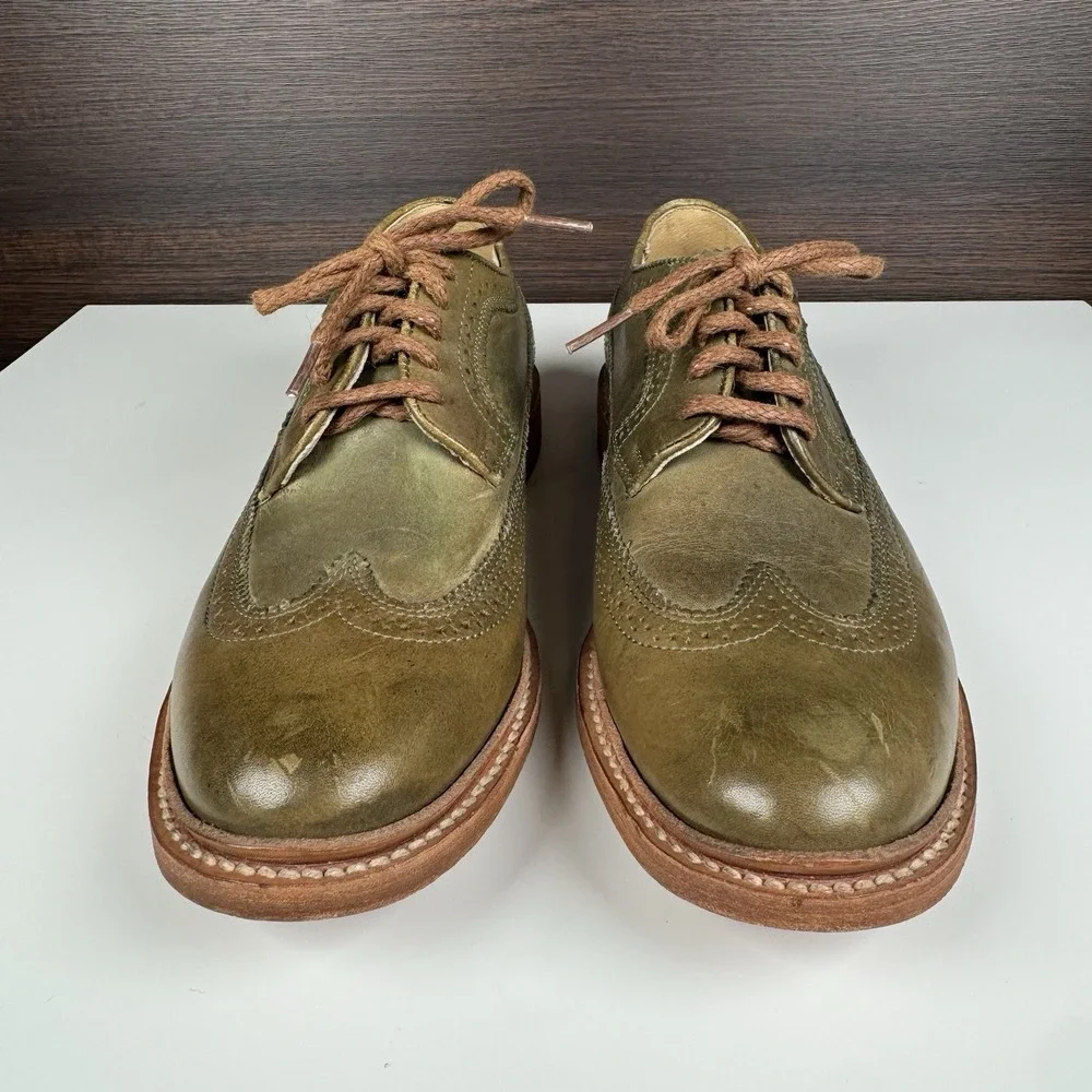 FRYE Wingtip Oxford Dress Shoes James Men's 8 B - Green -  Made in Mexico